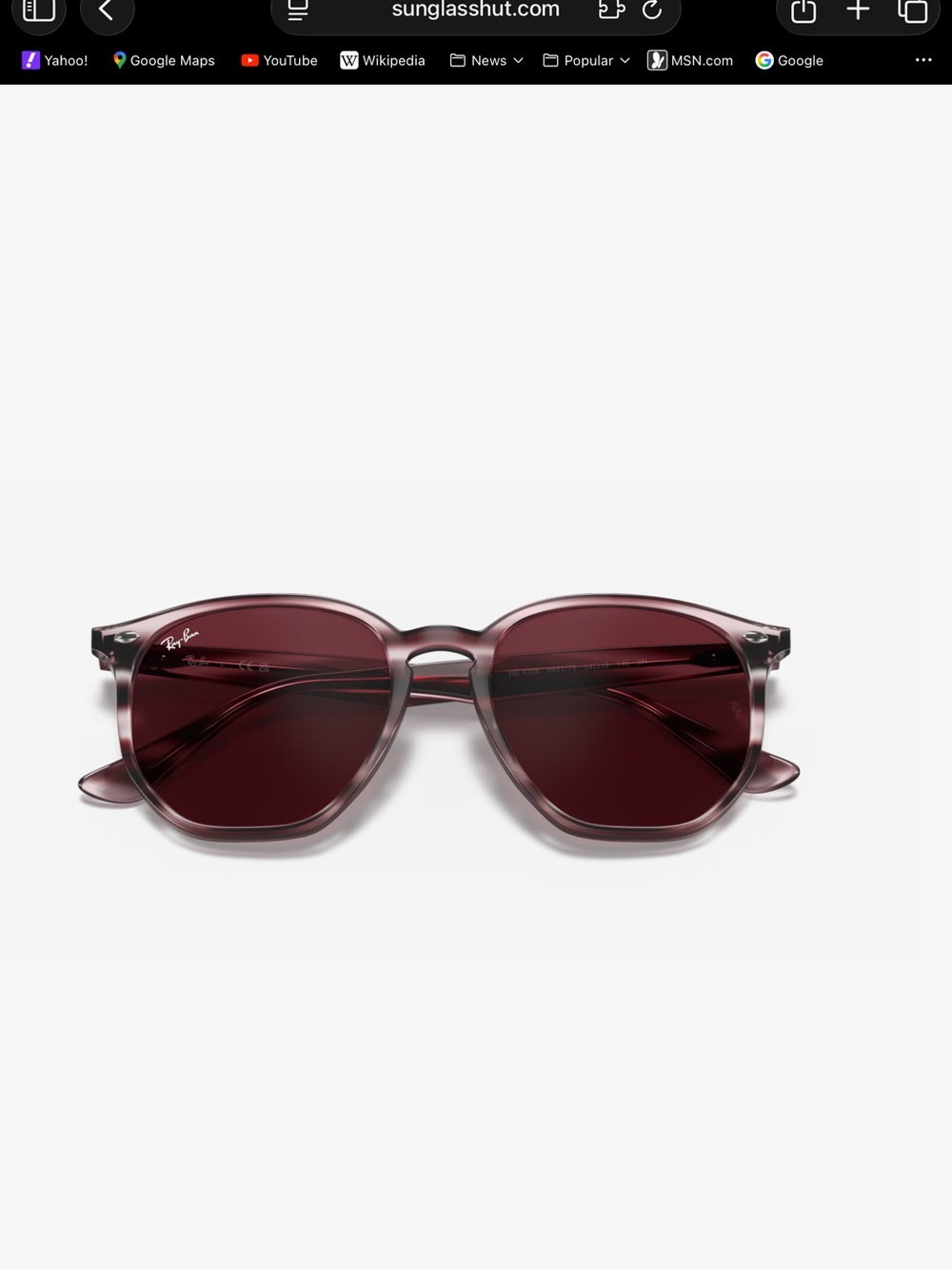 Ray-Ban Round Striped Bordeaux Havana Sunglasses with Dark Violet Lenses - Picture 5 of 6